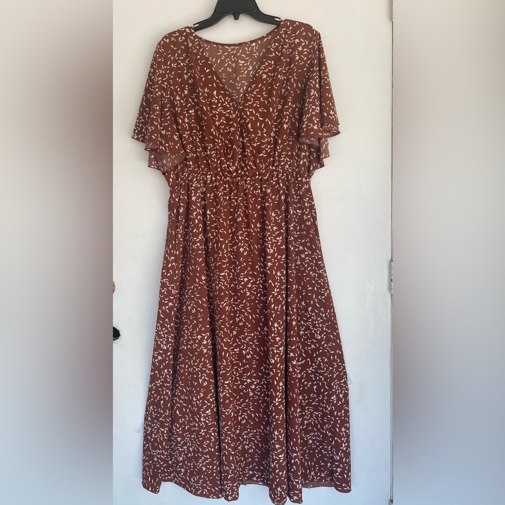 Charming Women Dress in Rust Red